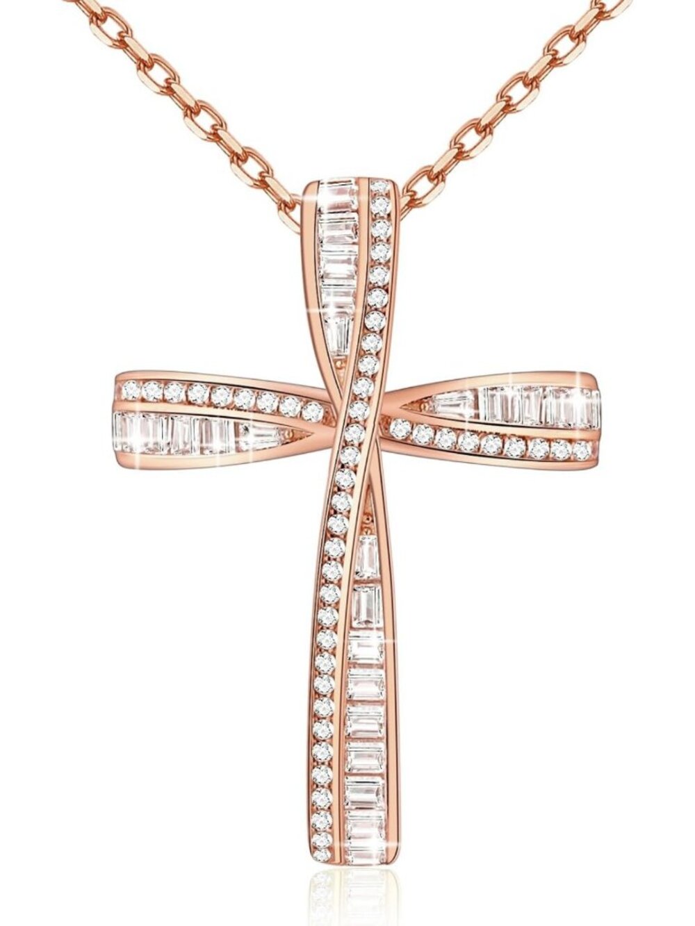 Elegant Cross Necklace for Women, 925 Sterling Silver & Gold Plated, Gift-Ready